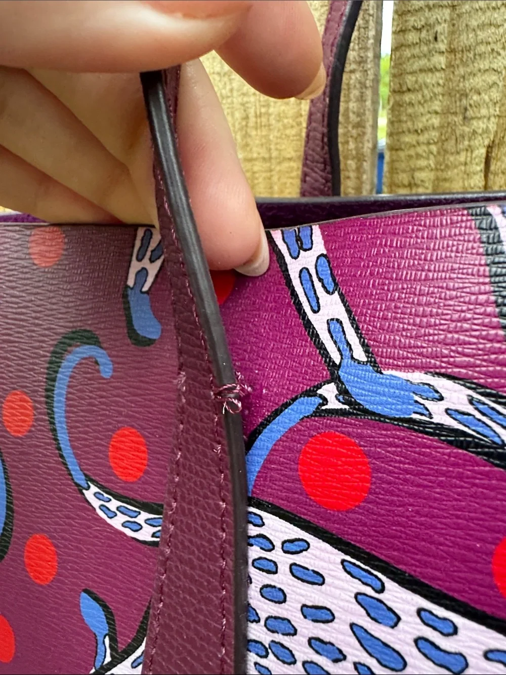 Kate Spade ♠️ Molly Panther Dot Large Tote in Radicchio